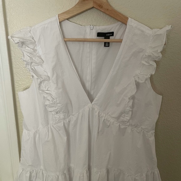 Aqua Ruffled Mini Dress - Picture 10 of 14